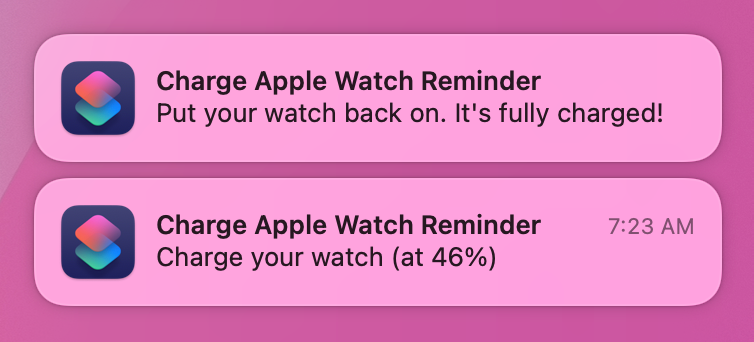 A Shortcut That Reminds You to Charge Your Watch