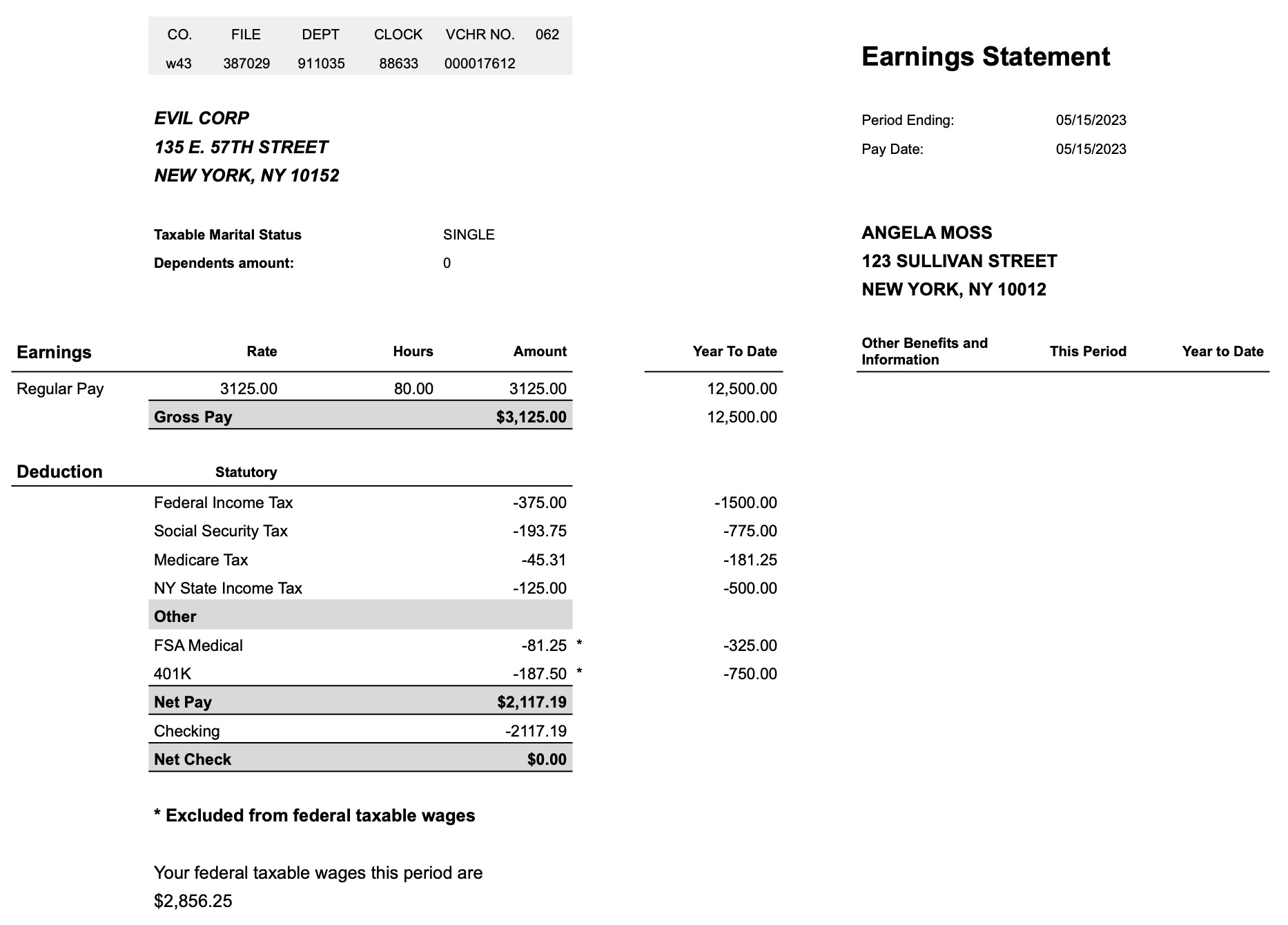 Paystub